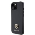 Etui Guess Strass Metal Logo do iPhone 15 Plus - czarne