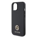 Etui Guess Strass Metal Logo do iPhone 15 Plus - czarne