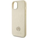 Etui Guess Leather 4G Metal Logo Strass do iPhone 15 - złote