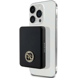 Powerbank indukcyjny Guess MagSafe 4G Strassed Metal Logo 5W 3000mAh - czarny