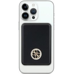 Powerbank indukcyjny Guess MagSafe 4G Strassed Metal Logo 5W 3000mAh - czarny