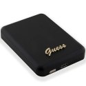 Powerbank indukcyjny Guess MagSafe Metal Script Logo 15W 5000mAh - czarny