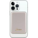 Powerbank indukcyjny Guess MagSafe Metal Script Logo 15W 5000mAh - złoty