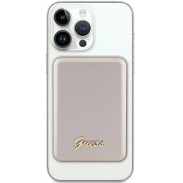 Powerbank indukcyjny Guess MagSafe Metal Script Logo 15W 5000mAh - złoty