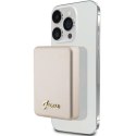 Powerbank indukcyjny Guess MagSafe Metal Script Logo 5W 3000mAh - złoty