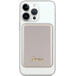 Powerbank indukcyjny Guess MagSafe Metal Script Logo 5W 3000mAh - złoty