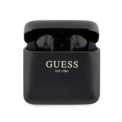 Słuchawki Bluetooth Guess Printed Logo TWS + stacja dokująca - czarne