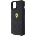 Etui Ferrari Quilted Metal Logo do iPhone 15 Plus - czarne