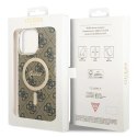 Etui Guess IML 4G MagSafe na iPhone 15 Pro Max - brązowe