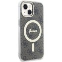 Etui Guess IML 4G MagSafe na iPhone 15 - brązowe