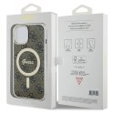 Etui Guess IML 4G MagSafe na iPhone 15 - brązowe