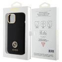Etui Guess Silicone Logo Strass 4G do iPhone 15 - czarne