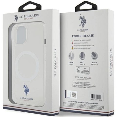 Etui U.S. Polo Assn. MagSafe Collection do iPhone 15 - przezroczyste