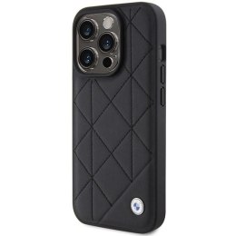 Etui BMW Leather Quilted na iPhone 15 Pro Max - czarne