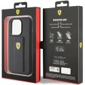 Etui Ferrari Grip Stand Metal Logo na iPhone 15 Pro Max - czarne