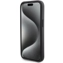 Etui Ferrari Grip Stand Metal Logo na iPhone 15 - czarne