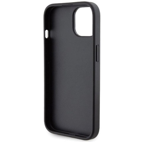 Etui Ferrari Grip Stand Metal Logo na iPhone 15 - czarne