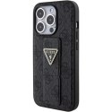 Etui Guess Grip Stand 4G Triangle Strass na iPhone 15 Pro - czarne