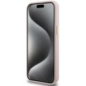 Etui Guess Silicone Script Metal Logo & Frame na iPhone 15 Pro Max - różowe