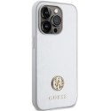 Etui Guess Strass Metal Logo na iPhone 15 Pro - srebrne