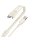 Kabel 3w1 Dudao L7SE USB-A - 2x USB-C / Lightning 66W 1.2m - beżowy