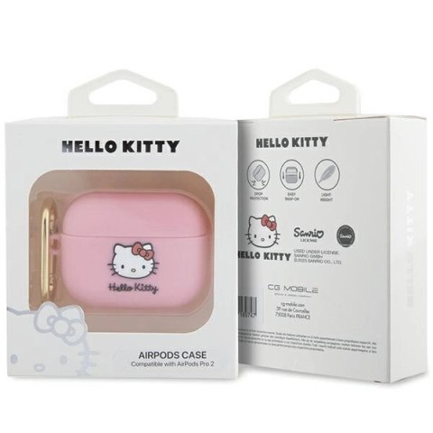 Etui Hello Kitty Silicone 3D Kitty Head na AirPods Pro 2 (2022/2023) - różowe