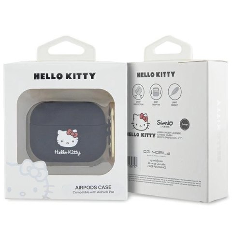 Etui Hello Kitty Silicone 3D Kitty Head na AirPods Pro - czarne