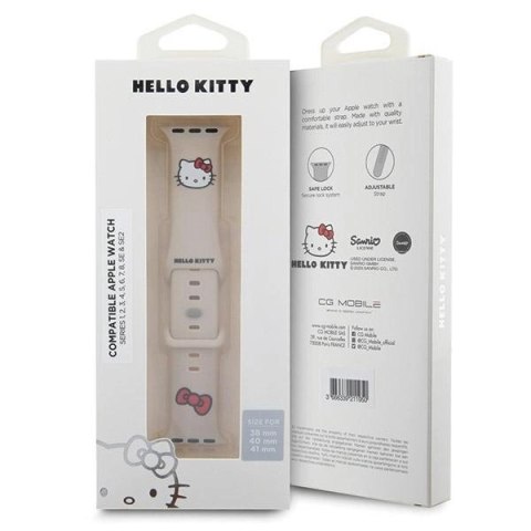 Pasek Hello Kitty Silicone Kitty Head na Apple Watch 38/40/41mm - beżowy