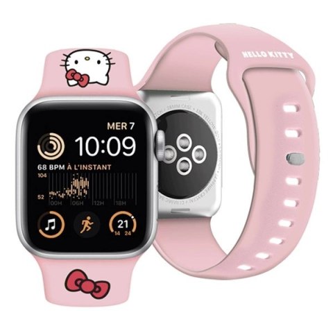 Pasek Hello Kitty Silicone Kitty Head na Apple Watch 38/40/41mm - różowy