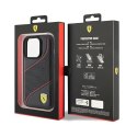 Etui Ferrari Perforated Waves Metal Logo na iPhone 15 Pro - czarne