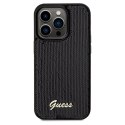 Etui Guess Sequin Script Metal na iPhone 14 Pro Max - czarne