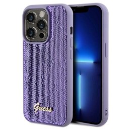 Etui Guess Sequin Script Metal na iPhone 14 Pro Max - fioletowe