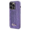 Etui Guess Sequin Script Metal na iPhone 14 Pro Max - fioletowe