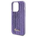 Etui Guess Sequin Script Metal na iPhone 14 Pro Max - fioletowe