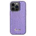 Etui Guess Sequin Script Metal na iPhone 14 Pro - fioletowe
