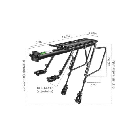 Bagażnik rowerowy Rockbros 33210004001 z półką - czarny