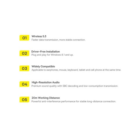 Adapter Bluetooth USB Baseus BA07 - czarny
