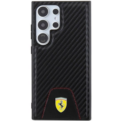 Etui Ferrari Carbon Stitched Bottom na Samsung Galaxy S24 Ultra - czarne