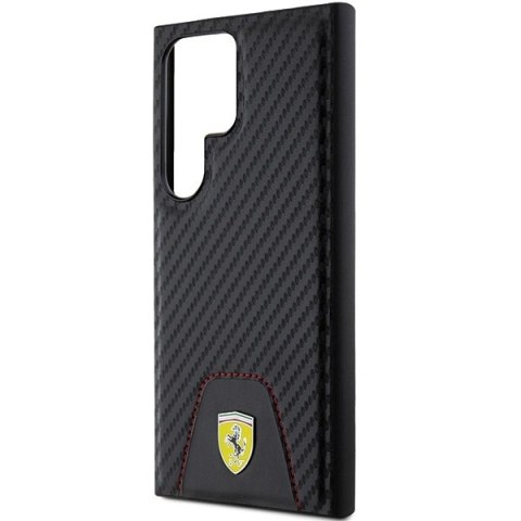 Etui Ferrari Carbon Stitched Bottom na Samsung Galaxy S24 Ultra - czarne