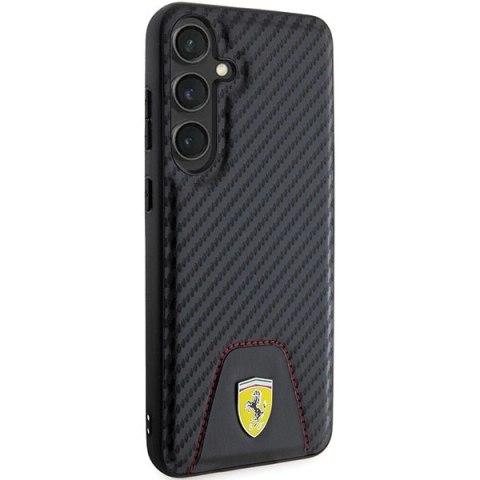 Etui Ferrari Carbon Stitched Bottom na Samsung Galaxy S24+ - czarne