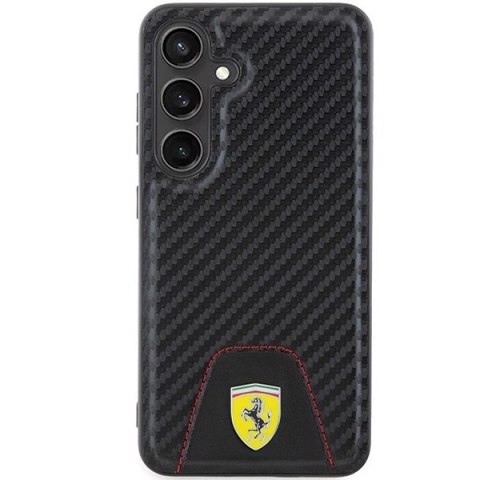 Etui Ferrari Carbon Stitched Bottom na Samsung Galaxy S24 - czarne