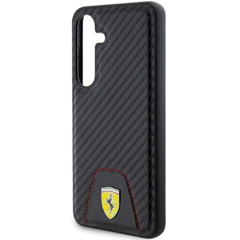 Etui Ferrari Carbon Stitched Bottom na Samsung Galaxy S24 - czarne