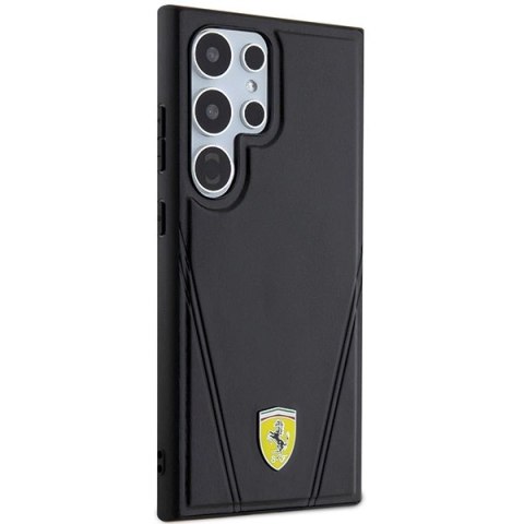Etui Ferrari Hot Stamp V Lines MagSafe na Samsung Galaxy S24 Ultra - czarne