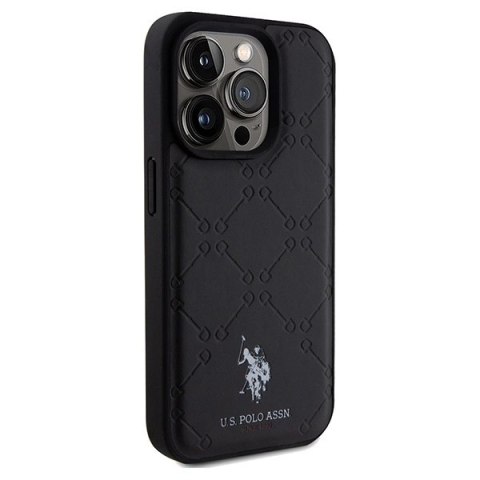 Etui U.S. Polo Assn. Yoke Pattern na iPhone 15 Pro - czarne