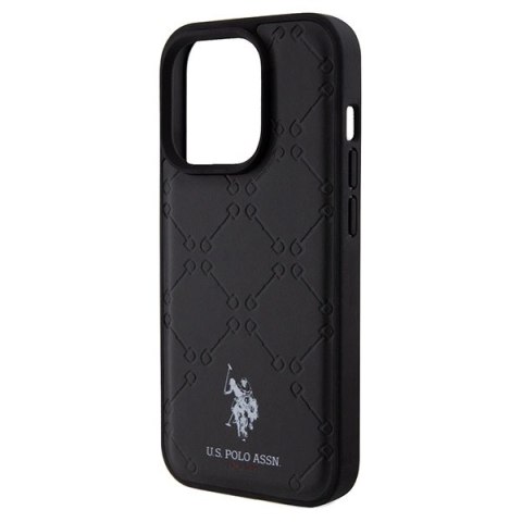 Etui U.S. Polo Assn. Yoke Pattern na iPhone 15 Pro - czarne