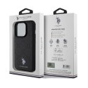 Etui U.S. Polo Assn. Yoke Pattern na iPhone 15 Pro - czarne