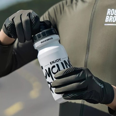 Rękawiczki rowerowe Rockbros 16110006002 amortyzujące rozmiar M - zielono-czarne