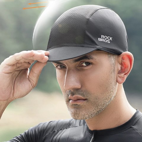 Czapka kolarska Rockbros 18230005001 z daszkiem - czarna