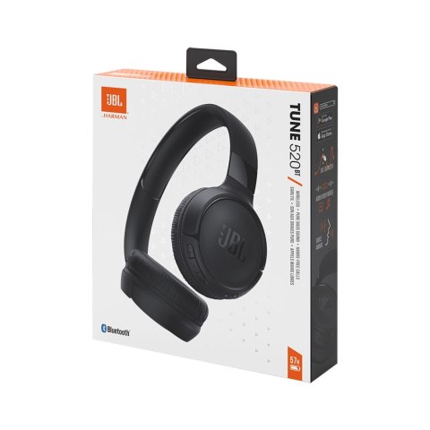 Słuchawki JBL Tune 520BT bezprzewodowe nauszne Bluetooth 5.3 - czarne
