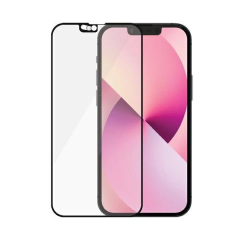 Szkło PanzerGlass E2E Microfracture antybakteryjne z osłoną aparatu z kryształem Swarovsky na iPhone 13 mini - z czarną ramką